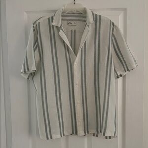 Hollister Blue and White Striped Casual Shirt